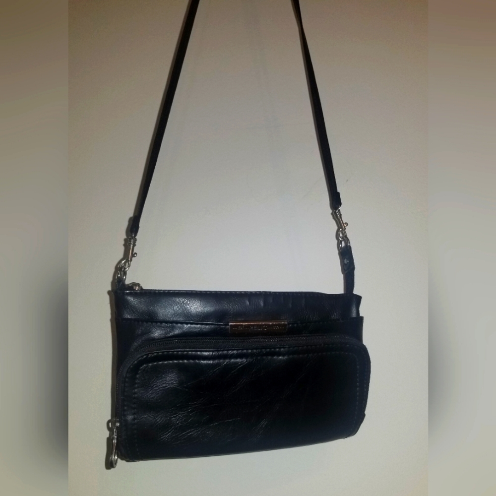Relic Faux Leather Black Convertible Clutch-Crossbody